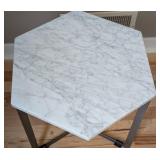 UL - West Elm 837232 Marble Hexagon Side Table UL - West Elm 837232 Marble Hexagon Side Table