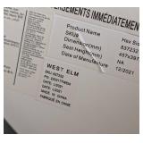 UL - West Elm 837232 Marble Hexagon Side Table UL - West Elm 837232 Marble Hexagon Side Table