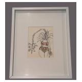 LL - Framed Print 17 x 21 in - Plant Motif Figure Illustration LL - Framed Print 17 x 21 in - Plant Motif Figure Illustration