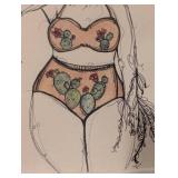 LL - Framed Print 17 x 21 in - Plant Motif Figure Illustration LL - Framed Print 17 x 21 in - Plant Motif Figure Illustration