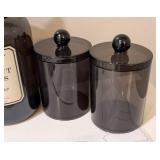 LL - Wash Brush Floss Flush Chalkboard Sign - Coconut Citrus Hand Soap - 4 Dark Glass Canisters LL - Wash Brush Floss Flush Chalkboard Sign - Coconut Citrus Hand Soap - 4 Dark Glass Canisters