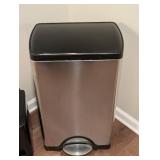 LL - Simplehuman Trash Can Pair - Stainless Steel & Small Black Pedal Bin LL - Simplehuman Trash Can Pair - Stainless Steel & Small Black Pedal Bin