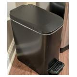 LL - Simplehuman Trash Can Pair - Stainless Steel & Small Black Pedal Bin LL - Simplehuman Trash Can Pair - Stainless Steel & Small Black Pedal Bin