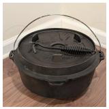 LL - Overmont Cast Iron Dutch Oven - Camping LL - Overmont Cast Iron Dutch Oven - Camping