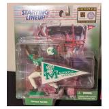 LL - Randy Moss Figurines Pair - Marshall University Starting Lineup & NFL 2001 Play Makers LL - Randy Moss Figurines Pair - Marshall University Starting Lineup & NFL 2001 Play Makers