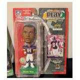 LL - Randy Moss Figurines Pair - Marshall University Starting Lineup & NFL 2001 Play Makers LL - Randy Moss Figurines Pair - Marshall University Starting Lineup & NFL 2001 Play Makers