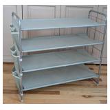 MB - 4-Tier Fabric Shoe Organizer Rack, Metal Frame MB - 4-Tier Fabric Shoe Organizer Rack, Metal Frame