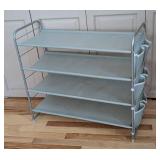 MB - 4-Tier Fabric Shoe Organizer Rack, Metal Frame MB - 4-Tier Fabric Shoe Organizer Rack, Metal Frame