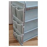 MB - 4-Tier Fabric Shoe Organizer Rack, Metal Frame MB - 4-Tier Fabric Shoe Organizer Rack, Metal Frame