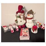 LL - Santa & Snowman Christmas Decor Set - 18-Inch Snowman Centerpiece & Salt & Pepper Shakers LL - Santa & Snowman Christmas Decor Set - 18-Inch Snowman Centerpiece & Salt & Pepper Shakers