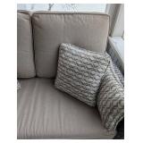 P - Outdoor Patio Sofa - Wicker Frame, Beige Cushions P - Outdoor Patio Sofa - Wicker Frame, Beige Cushions