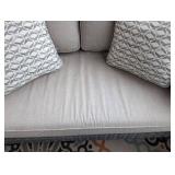 P - Outdoor Patio Sofa - Wicker Frame, Beige Cushions P - Outdoor Patio Sofa - Wicker Frame, Beige Cushions