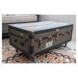P - Vintage Trunk Coffee Table , Riveted Edges P - Vintage Trunk Coffee Table , Riveted Edges