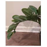 LL - ZZ Plant - Faux Indoor Plant in Black Ribbed Pot, 22 in Tall LL - ZZ Plant - Faux Indoor Plant in Black Ribbed Pot, 22 in Tall