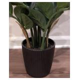 LL - ZZ Plant - Faux Indoor Plant in Black Ribbed Pot, 22 in Tall LL - ZZ Plant - Faux Indoor Plant in Black Ribbed Pot, 22 in Tall