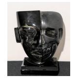 LL -Black Obsidian Stone Hand Carved Teotihuacan Mask LL -Black Obsidian Stone Hand Carved Teotihuacan Mask
