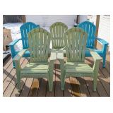 BY - Plastic Adirondack Chairs (Lot of 5) - Outdoor Patio Set BY - Plastic Adirondack Chairs (Lot of 5) - Outdoor Patio Set