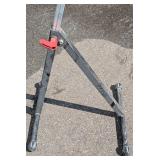 G - Folding Roller Stand - Steel Triangular Base with Red Locking Lever & Top Roller G - Folding Roller Stand - Steel Triangular Base with Red Locking Lever & Top Roller