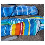 G - Tommy Bahama Beach Umbrella (2) & AmSun Beach Umbrella (1) - Blue Tropical Print G - Tommy Bahama Beach Umbrella (2) & AmSun Beach Umbrella (1) - Blue Tropical Print