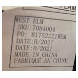 K - Three West Elm Counter Height Navy Velvet and Brass Stools K - Three West Elm Counter Height Navy Velvet and Brass Stools