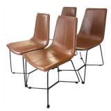 K - Four West Elm Slope Leather Dining Chairs K - Four West Elm Slope Leather Dining Chairs