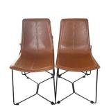 K - Four West Elm Slope Leather Dining Chairs K - Four West Elm Slope Leather Dining Chairs