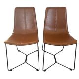 K - Four West Elm Slope Leather Dining Chairs K - Four West Elm Slope Leather Dining Chairs