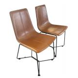 K - Four West Elm Slope Leather Dining Chairs K - Four West Elm Slope Leather Dining Chairs