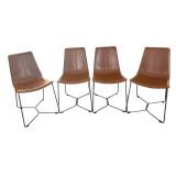 K - Four West Elm Slope Leather Dining Chairs K - Four West Elm Slope Leather Dining Chairs