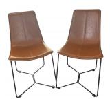 K - Four West Elm Slope Leather Dining Chairs K - Four West Elm Slope Leather Dining Chairs