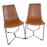 K - Four West Elm Slope Leather Dining Chairs K - Four West Elm Slope Leather Dining Chairs