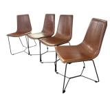 K - Four West Elm Slope Leather Dining Chairs K - Four West Elm Slope Leather Dining Chairs
