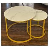 LR - Round Faux Marble Nesting Accent Tables LR - Round Faux Marble Nesting Accent Tables