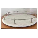 LR - Pottery Barn Windsor Lazy Susan with Assorted Barware LR - Pottery Barn Windsor Lazy Susan with Assorted Barware