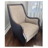 LR - Accent Chair - Beige Textured and Leather Upholstery LR - Accent Chair - Beige Textured and Leather Upholstery