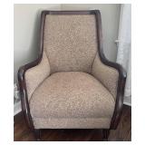 LR - Accent Chair - Beige Textured and Leather Upholstery LR - Accent Chair - Beige Textured and Leather Upholstery