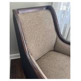 LR - Accent Chair - Beige Textured and Leather Upholstery LR - Accent Chair - Beige Textured and Leather Upholstery