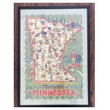 LR - Marvels of Minnesota Print - Framed Map Illustration LR - Marvels of Minnesota Print - Framed Map Illustration
