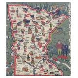LR - Marvels of Minnesota Print - Framed Map Illustration LR - Marvels of Minnesota Print - Framed Map Illustration