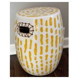 BR1 - Anthropologie White & Yellow Garden Stool BR1 - Anthropologie White & Yellow Garden Stool
