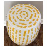 BR1 - Anthropologie White & Yellow Garden Stool BR1 - Anthropologie White & Yellow Garden Stool