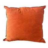 BR1 - Two Orange Textured Throw Pillows & Knot Pillow BR1 - Two Orange Textured Throw Pillows & Knot Pillow