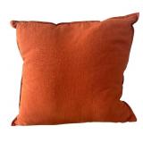 BR1 - Two Orange Textured Throw Pillows & Knot Pillow BR1 - Two Orange Textured Throw Pillows & Knot Pillow