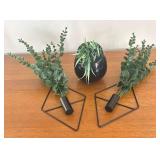 BR1 - Trio of Wall Mount Faux Greenery BR1 - Trio of Wall Mount Faux Greenery