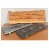 BR1 - Two Pottery Barn Raw-Edge Slate & Wooden Charcuterie Boards BR1 - Two Pottery Barn Raw-Edge Slate & Wooden Charcuterie Boards