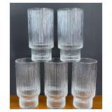 K - Ribbed Glass Tumblers - Set of 5 K - Ribbed Glass Tumblers - Set of 5