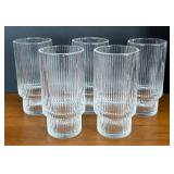 K - Ribbed Glass Tumblers - Set of 5 K - Ribbed Glass Tumblers - Set of 5