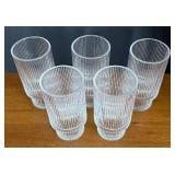 K - Ribbed Glass Tumblers - Set of 5 K - Ribbed Glass Tumblers - Set of 5