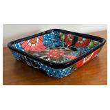 BR1 - Pottery Dish - Hand-Painted Floral Ceramic Tray BR1 - Pottery Dish - Hand-Painted Floral Ceramic Tray