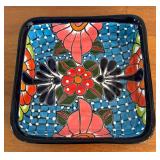 BR1 - Pottery Dish - Hand-Painted Floral Ceramic Tray BR1 - Pottery Dish - Hand-Painted Floral Ceramic Tray
